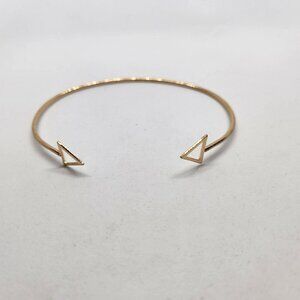 Arrow Bracelet Cuff Bangle Gold Tone Metal Open Circle Open Triangle